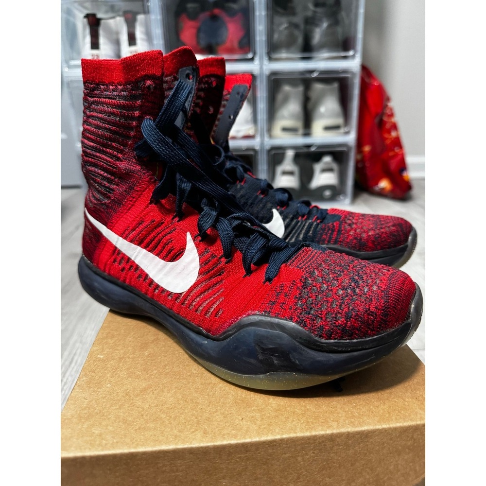 Nike Kobe 10 Elite High American Red Blue Basketball Shoes Mens 7.5m 718763-614